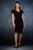 ...черна права рокля със раздвижени асиметрични елементи...в размери 42, 44
